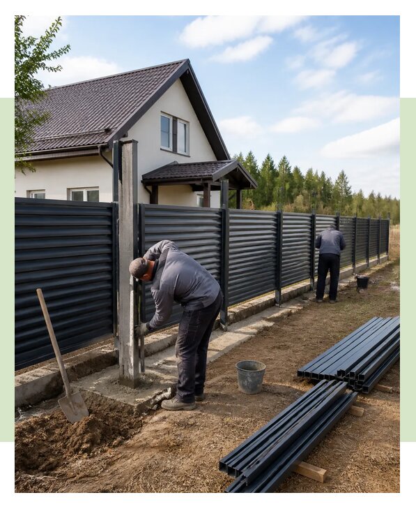 Строительство заборов под ключ с установкой в Курчатове